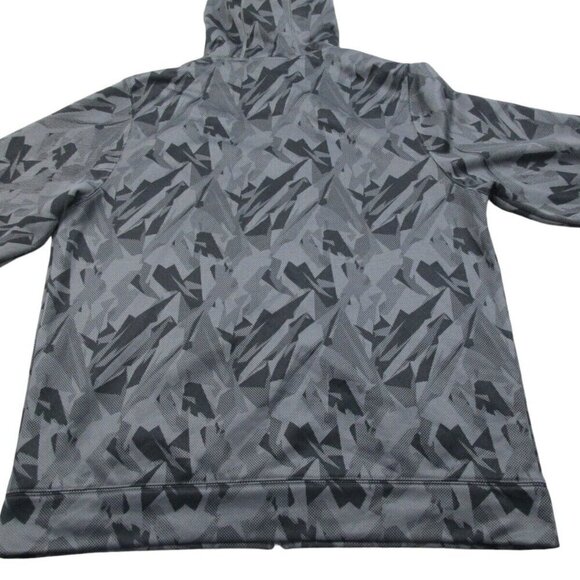Under armour Hoodie Mens Large Gray Geometric Fleece Lined Loose Fit Full Zipper - Picture 1 of 11
